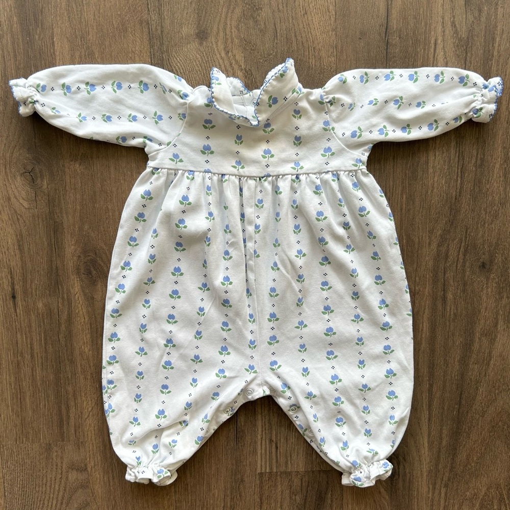 Classic Floral White Baby One-Piece Romper